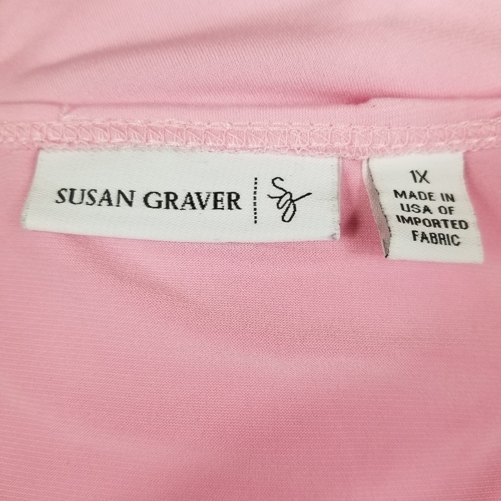 Susan Graver beaded stretch knit top plus size 1x - Picture 3 of 10